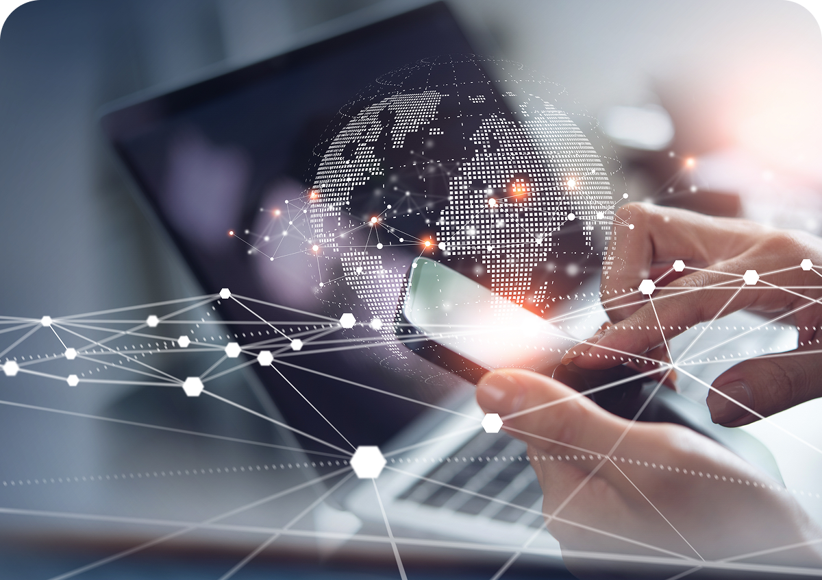 Smartphone with digital network overlay